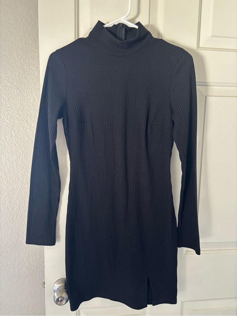 Princess Polly Black Ribbed Long Sleeve Turtleneck Dress